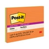 Post-it® Super Sticky Notes, 8 in x 6 in, Energy Boost Collection, Lined, 4 Pads/Pack, 45 Sheets/Pad