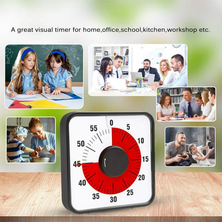 Visual Countdown Timer, Oversize Classroom Visual Timer for Kids and  Adults, Durable Mechanical Kitchen Timer Clock 