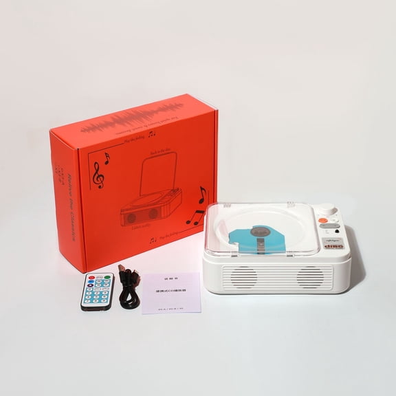 Portable Bluetooth CD Player with Built‑in Stereo Speaker, Rechargeable Desktop CD Music Player, Support CD‑R CD‑RW USB Playback for Home Bedroom Travel