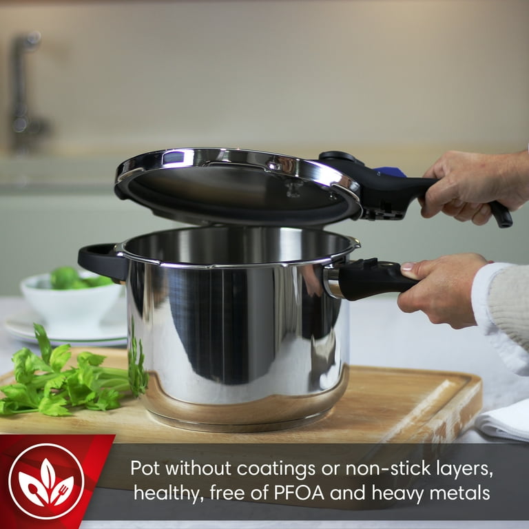 Autocuiseur Magefesa Nova 6L - Acier Inox 18/10, Compatible Induction, 5 Sécurités, Cuisson Saine Et économe