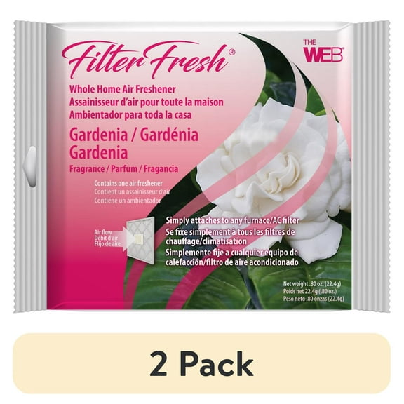 (2 pack) The WEB FilterFresh Whole Home Gardenia Air Freshener. Filter scent attaches to any HVAC air filter.