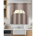thumbnail image 2 of Brown Ombre Swag Valance and Tier Curtains 24'' Length Set, Grey Modern Abstract Art Light Filtering Kitchen Curtains, Tier Curtain Valances for Bathroom/Living Room/Bedroom/Café, 2 of 6