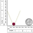 thumbnail image 6 of Gem Stone King 14K Yellow Gold Red Created Ruby Pendant Necklace for Women | 4.00 Cttw | Gemstone July Birthstone | Round 10MM | With 18 inch Chain, 6 of 6