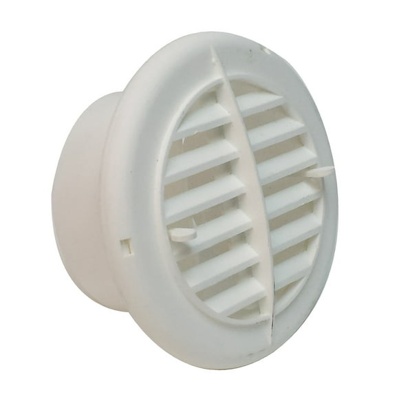 Valterra Heating/Cooling Register A10-3350VP Heating/Cooling Register; For 4 Inch Vent Hole; Round Register With Damper/Louvers; White; 5-3/8 Inch Diameter; With Installation Tape and Hardware