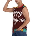 thumbnail image 3 of Fotbe Men's Happy Thanksgiving Print Men's Sleeveless Muscle Tank Tops Casual T-Shirts for Gym Workout Beach-Medium, 3 of 8