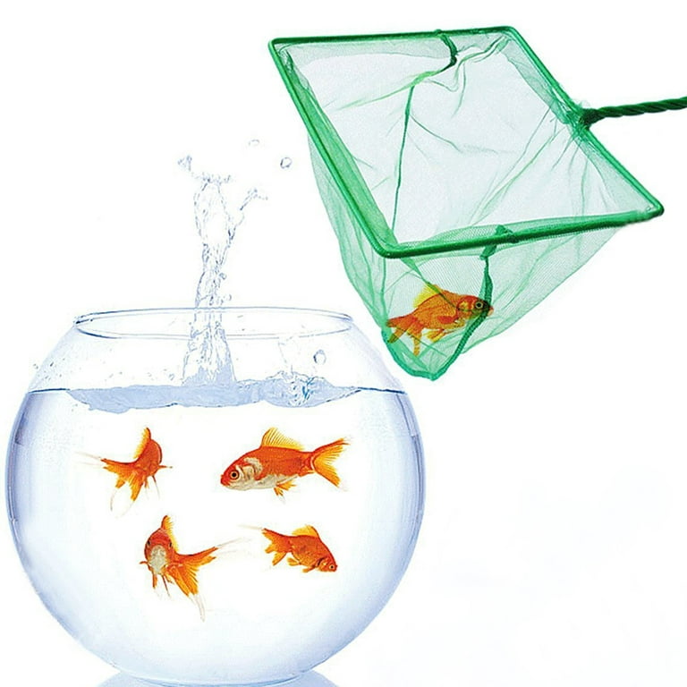 Mini Fish Tank Net Aquarium Wire Mesh Catch Net with Long Handle