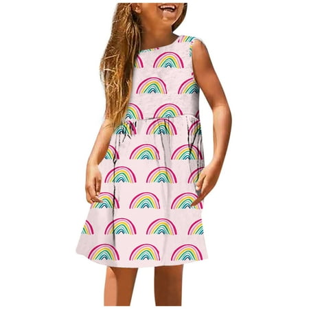 

Girls Fashion Cute Spring and Summer Printed Round Neck Sleeveless Casual Dress (7) Toddler Girls Dress Baby Girl Long Sleeve Dress 7-8 Girls Clothes Dress Dress Girls Kids Summer Clothes for Toddler