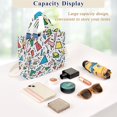 thumbnail image 5 of FORMRS Womens Corduroy Tote Bag Crossbody Shoulder Handbag with Pocket, Blue Triangles, 5 of 7