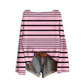 thumbnail image 5 of Ltctricy Sweaters for Women Long Sleeve Boat Neck Striped Chunky Knit Pullover Sweater Tops Casual Loose Jumpers(Pink,Medium), 5 of 6