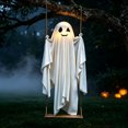 thumbnail image 4 of Luckky Halloween Decorations Outdoor,Large Lighted Hanging Swing Ghost Halloween Decor,Spooky Cute Ghosts Decorations for Tree Porch Yard Garden Lawn, 4 of 5