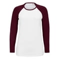 thumbnail image 1 of SOLS - Camiseta manga larga ranglán modelo Milky para mujer señora (Blanco/Burdeos), 1 of 3