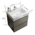 thumbnail image 3 of 24" Gray Bathroom Vanity with Sink, Large Storage Wall Mounted Floating Bathroom Vanity for Modern Bathroom(without Drain and Faucet), 3 of 8