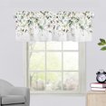 thumbnail image 4 of Sage Green Eucalyptus Leaves Floral Kitchen Curtains Valances for Windows Spring Summer Flowers Leaf Window Curtain 54x18 Inch Short Rod Pocket Valance 1 Panel for Living Room Bathroom Decor, 4 of 7