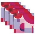 thumbnail image 5 of Cloth Napkins Set of1 100% Satin Peachskin Velvet 20x20inx1 Napkins Cloth napkins are washable Soft and Absorbent Pink and Purple Record Pattern, 5 of 8