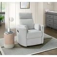 thumbnail image 2 of Soho Baby Nottingham Manual Upholstered Glider Recliner Rocking Chair 360° Swivel for Nursery and Living Room – Plush Gray​, 2 of 12