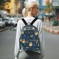 thumbnail image 7 of FORMRS Mini Backpack Purse for Women Quilted Travel Daypack Casual Shoulder Bag, Blue Fireflies Pattern, 7 of 7
