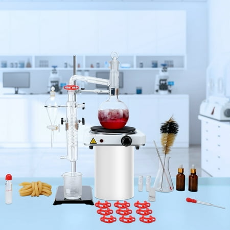 KFFKFF Essential Oil Distillation Kit, Complete with 500ml Distillation Apparatus Set of 33 PCS, Essential Tool for Distilling Essential Oils