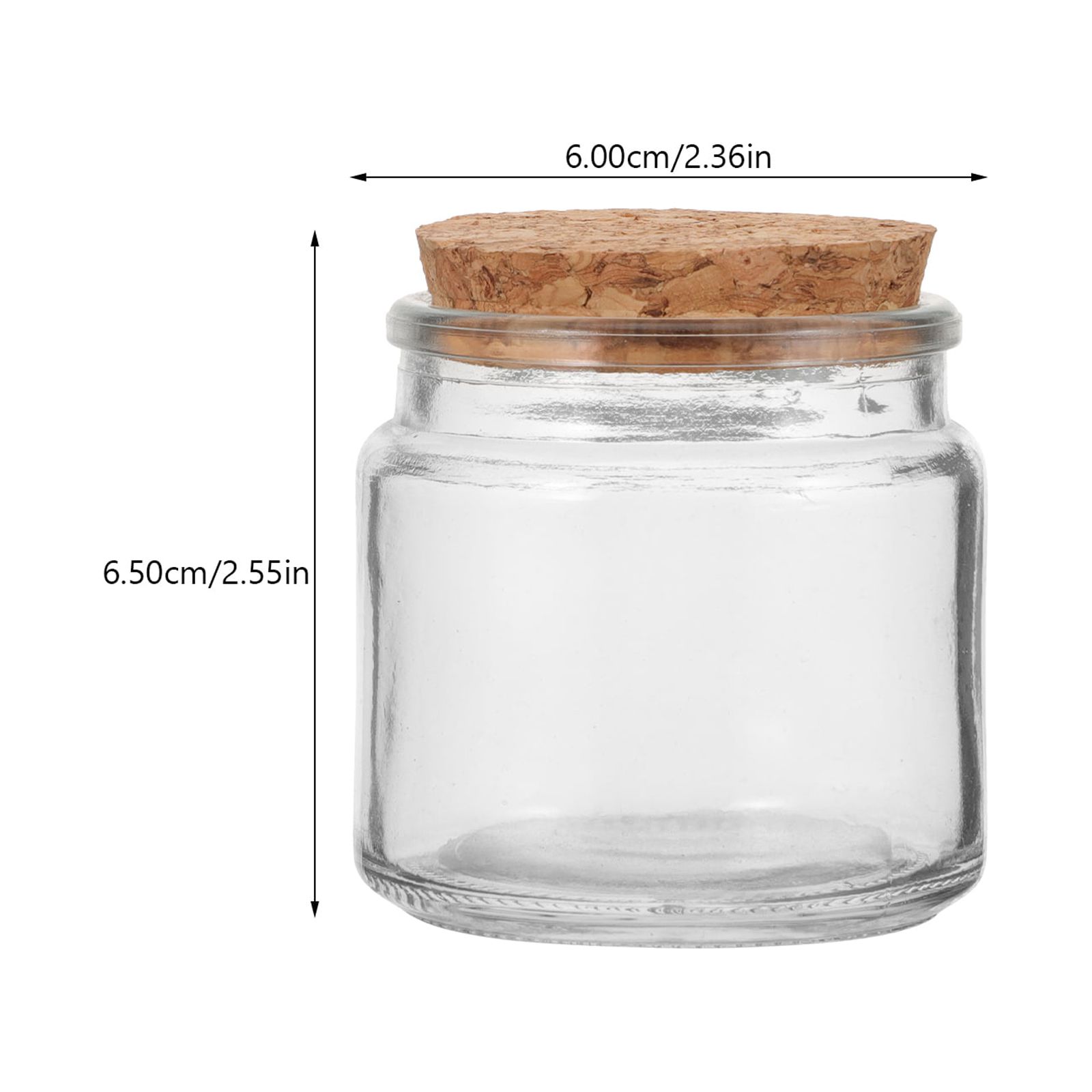 Nuolux 8pcs Empty Candle Containers Glass Candle Jars Candle Making Jars with Lids Clear Candle Jars, Size: 6.50X6.00X6.00cm/2.55X2.36X2.36in