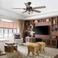 thumbnail image 2 of Parrot Uncle 52" Rustic Black Caged Ceiling Fan with Lights and Remote Control, Glass Shade Chandelier Ceiling Fan, 2 of 11