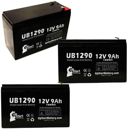 3x Pack - Compatible Tripp Lite TE700 Battery - Replacement UB1290 Universal Sealed Lead Acid Battery (12V 9Ah  9000mAh  F1 Terminal  AGM  SLA) - Includes 6 F1 to F2 Terminal Adapters price history on PriceWatchPro