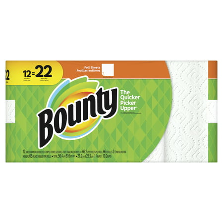Bounty Paper Towels, White, 12 Super Rolls = 22 Regular Rolls