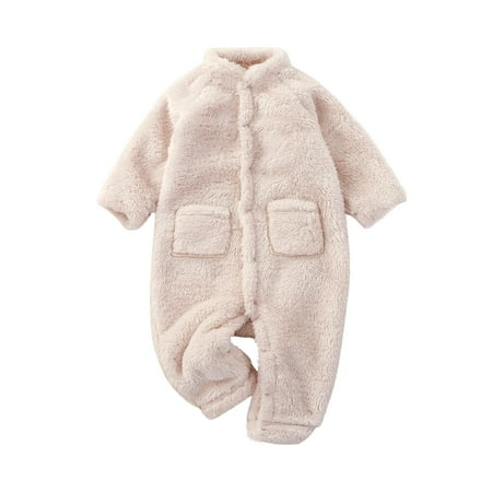 

atinetok Kids Clothes Winter Infant Toddler Baby Sleeve Print Plush Romper Jumpsuit Casual Elegance Suitable for Any Occasion Durables Fabric for Long-Lasting Use Attending Cultural or Social Events