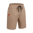 thumbnail image 6 of hlysgo Men's Casual Shorts Elastic Waist Solid Color Chino Shorts 7" Summer Workout Golf Shorts with Pockets Fitted Vacation Beach Shorts Khaki,S, 6 of 8