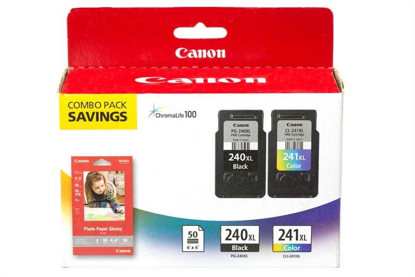 Canon PG-240XL/CL-241XL Ink Combo Pack With Photo Paper