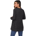 thumbnail image 3 of Eternatastic Womens Solid Long Sleeve Button Down Rib Knit Cardigan Sweater Coat Casual Open Front Long Cardigan, 3 of 6
