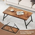 thumbnail image 4 of Flycity No Assembly Mini Folding Coffee Table, Leg Latches Portable Sturdy Floor Table Desk for Sitting on the Floor, Low Coffee Table for Living Room, Home, Office, Rustic Brown, 31.5"x15.75"x14.37", 4 of 9