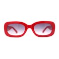 thumbnail image 1 of Girls Mod Narrow Rounded Rectangle Plastic Fashion Sunglasses Red Smoke, 1 of 4