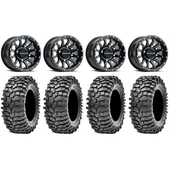 Raceline Trophy 14" Wheels Black  38mm 30" Roxxzilla 396 Tires Polaris RZR XP 1000 / PRO XP / Ranger XP 900/1000