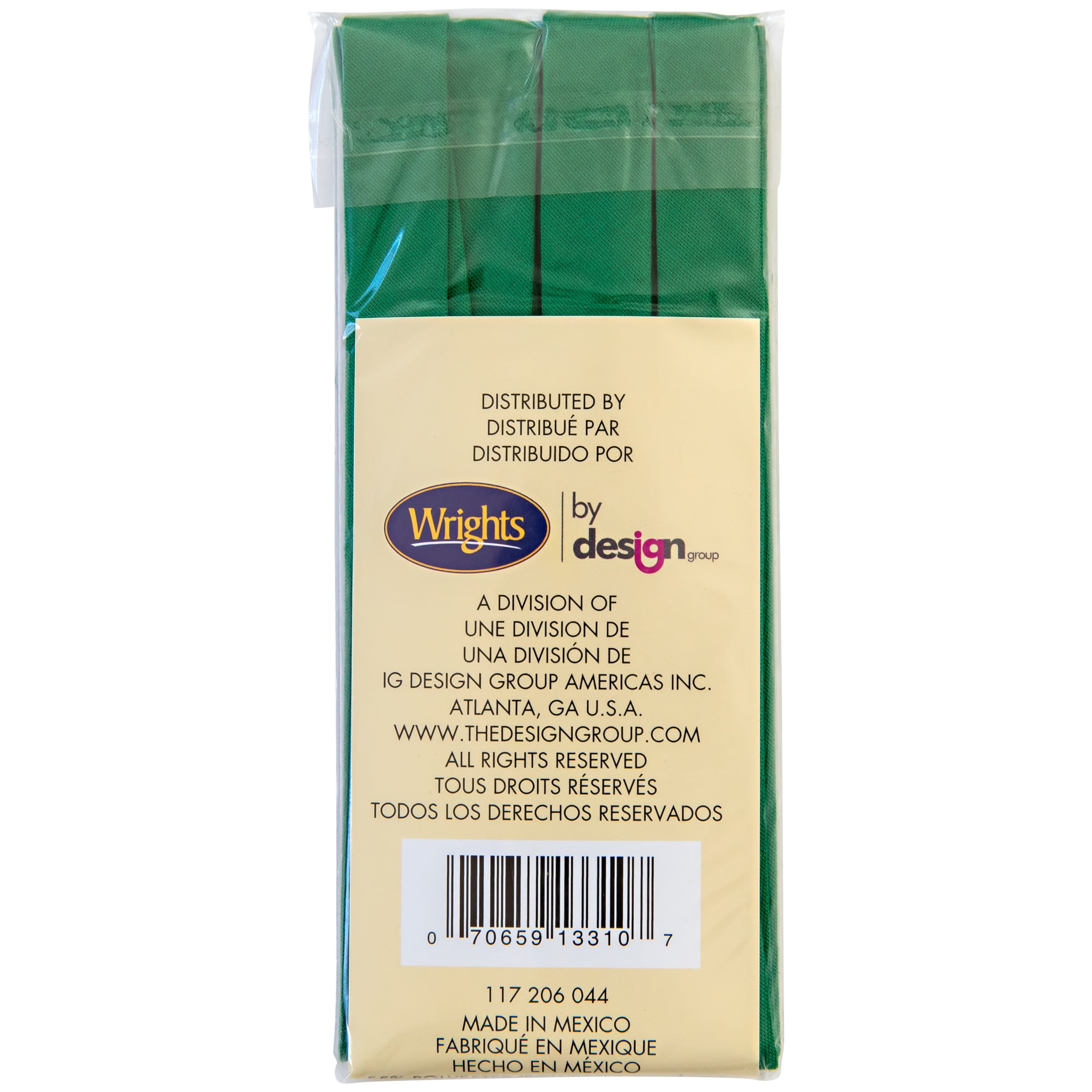 (2 pack) Wrights 1/2" Emerald Extra Wide Double Fold Bias Tape, 3 yd