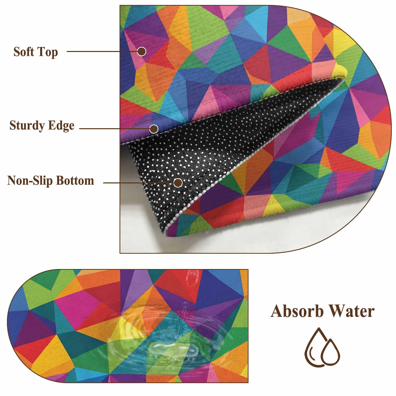 Large Area Rugs for Living Room Bedroom, Colorful Geometric 6'x9' Rug Washable Carpet Runner Indoor Outdoor, Modern Multicolor Abstract Motifs Non Slip Floor Mats Rug for Kitchen, Playroom