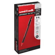 uni-ball® Jetstream™ 101 Rollerball Pens, Medium Point, 1.0mm, Assorted Barrels, Red Ink, Pack Of 12