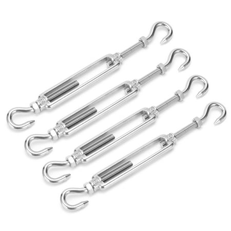 

4Pcs Hook To Hook Turnbuckle Turnbuckle Hardware Kit Hook To Hook Turn Buckle For Cable Wire Rope Tension M6