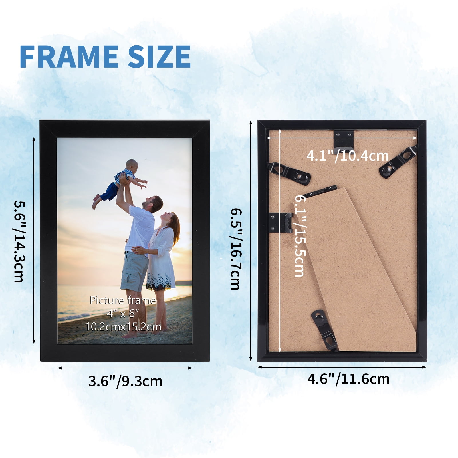 18 Pack 4x6 Picture Frames, Black 4 by 6 Photo Frame for Wall Mount or Tabletop Display