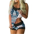 thumbnail image 2 of Puntoco Ropa de dormir para mujer, conjunto de pijama informal con tirantes de encaje sexy para Navidad para mujer, camisetas sin mangas y pantalones cortos, 2 of 5