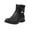 Black, variant on Winter New Women Casual Boots Ladies Cute Fashion Bow Solid Color Flat Round Toe Square Heel Short Student Style Boots