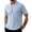 Light Blue, variant on Shirts for Men Summer Casual Double-Button V-Neck Stand-Up Collar Short-Sleeve Shirt,Sizes S-3XL