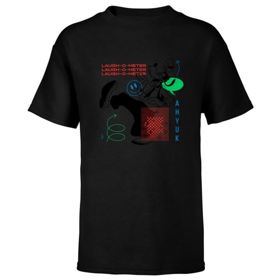 Disney Goofy Laugh-O-Meter - Short Sleeve T-Shirt for Kids - Customized-Black
