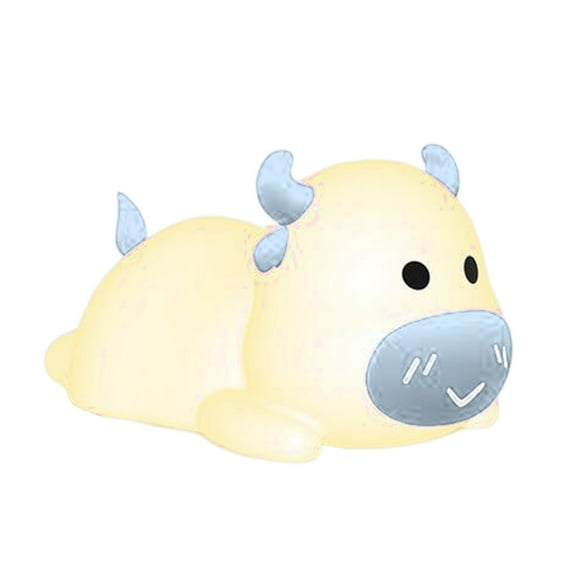 Cute Cow Night Light Portable Silicone LED Sensor Control Bedroom Nursery Use