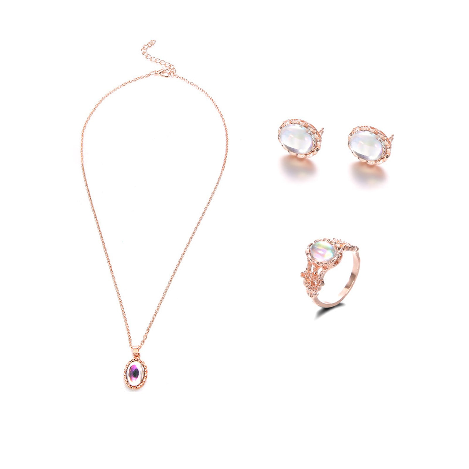 Last Minute Deals!Jovati 4 Packs Womens Jewelry Sets, Dazzling Artificial  Stone Trend Ring Necklace Earring Set, Mother's Day Necklaces Holiday  Earrings, Sparkly Jewelry Sets - Walmart.com