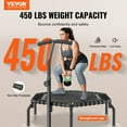 thumbnail image 2 of 54.5" Mini Fitness Trampoline Adults Indoor Exercise Rebounder with Handle, 2 of 9