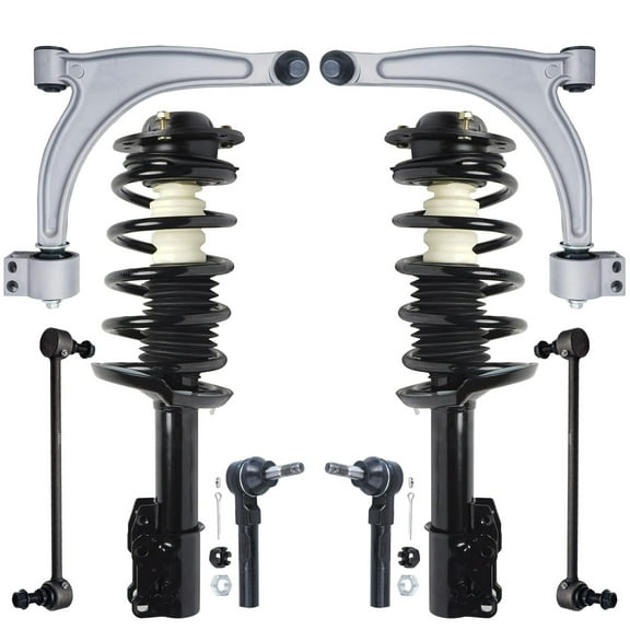 Detroit Axle - 8pc Front Suspension Kit Struts Lower Control Arms Outer Tie Rod Ends Sway Bars for Chevrolet Malibu, Pontiac G6, Saturn Aura
