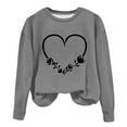 thumbnail image 2 of Qiopertar Mode Femmes T-Shirt à Manches Longues Col Rond Imprimé Chandail en Molleton Blouse Hauts Offres de la Semaine Liquidation à Moins de 5$ jusqu'à 90 % de Réduction, 2 of 4