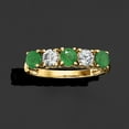 thumbnail image 4 of Ross-Simons 0.60 ct. t.w. Emerald and .50 ct. t.w. Lab-Grown Diamond Ring in 14kt Yellow Gold, Women's, Adult, 4 of 5