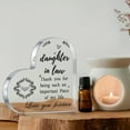 thumbnail image 5 of Cherished Gift For Daughter-In-Law - Elegant Acrylic Heart-Shaped Keepsake With Perfect For Birthdays Weddings Christmas New Year - A Loving Message Desk Decoration Daughter Gifts, 5 of 6