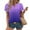 Purple, variant on Munlar Women Tops Spring 2025 Black Shirts Loose Short Sleeve V-Neck Gradient Color Blouses L