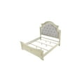 thumbnail image 4 of Noble Traditional Style King Bed with Button Tufted Upholstery Headboard Made with Wood in Antique Beige, 4 of 5